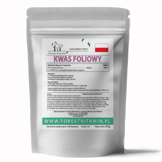 Forest Vitamin®  Kwas Foliowy 600mg  100 Kapsułek