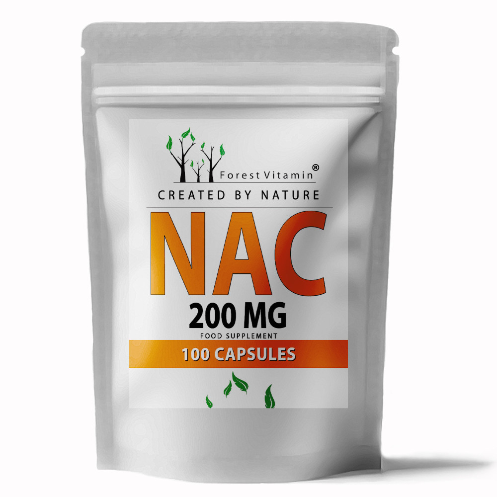 Forest Vitamin®- N-acetyl L-cysteina NAC 200mg 100 Kapsułek Forest Vitamin®- N-acetyl L-cysteina NAC 200mg 100 Kapsułek