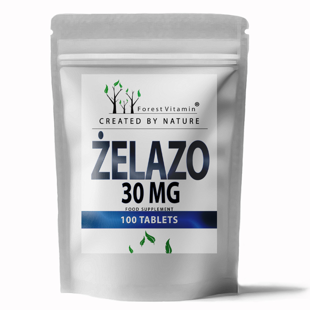Forest Vitamin® Żelazo 30mg 100 Tabletek Forest Vitamin® Żelazo 30mg 100 Tabletek