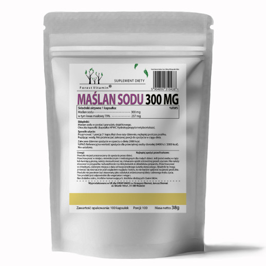 Maślan Sodu 300mg  100 Kapsułek HPMC od Forest Vitamin®