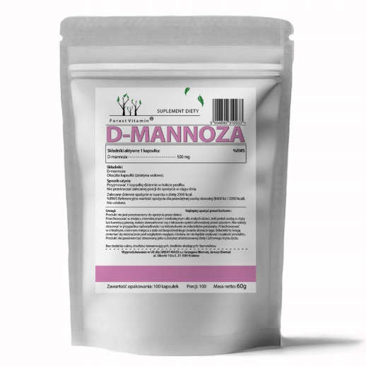 D-Mannoza 500mg  100 Kapsułek od Forest Vitamin®