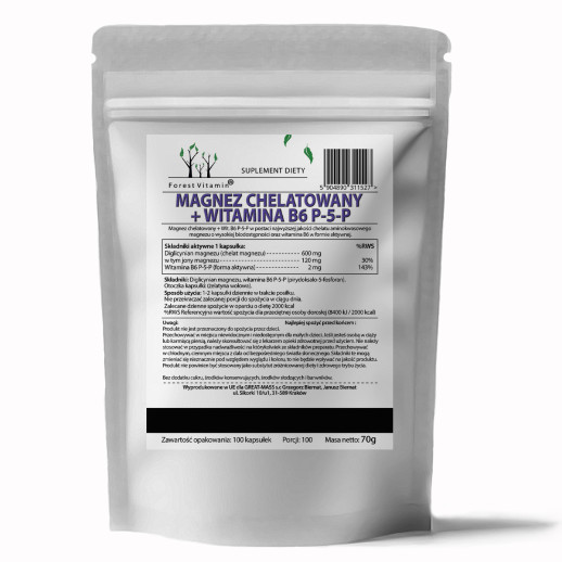 Chelatowany Magnez + P5P 100 kapsułek od Forest Vitamin