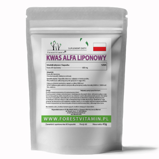 Forest Vitamin®- KWAS ALFA LIPONOWY  600mg  60 Kapsułek