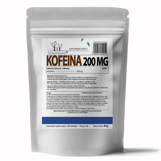 Forest Vitamin®  Kofeina 200mg  100 Tabletek