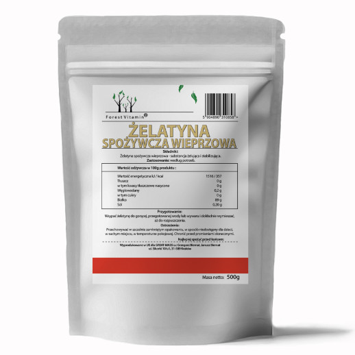 Forest Vitamin®  ŻELATYNA SPOŻYWCZA WIEPRZOWA  500g Proszek