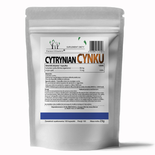 Forest Vitamin - Cytrynian Cynku 15mg 100 kapsułek