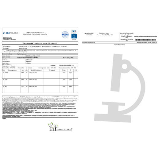 Forest Vitamin®  CYTRYNIAN WAPNIA 500mg  100 Kapsułek