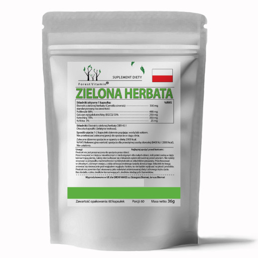 Forest Vitamin®  Zielona Herbata Ekstrakt 500mg   60 Kapsułek