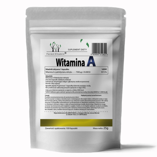 Forest Vitamin - Witamina A 250.000iu 100 kapsułek