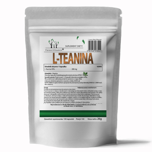 L-Teanina 200mg  100 Kapsułek od Forest Vitamin