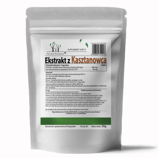 Forest Vitamin - Ekstrakt z Kasztanowca 400mg 60 kapsułek