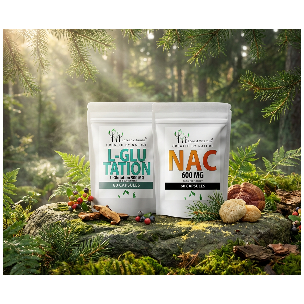 L-Glutation 500mg + N-Acetyl L-Cysteina 600mg