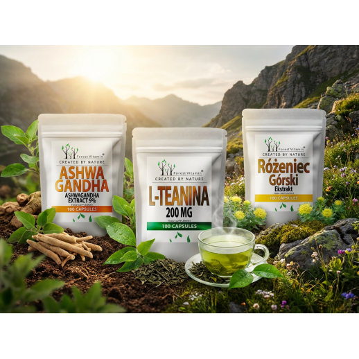 Ashwagandha + Różeniec + Teanina