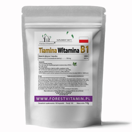 Przejdź do produktu Forest Vitamin® Witamina B1 Tiamina 100 mg - 100 Kapsułek HPMC