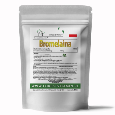 Przejdź do produktu Forest Vitamin® Bromelaina 500 mg - 100 Kapsułek HPMC