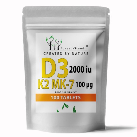 Przejdź do produktu Forest Vitamin® Witamina D3 2000 iu K2 MK-7 100 µg - 100 Tabletek