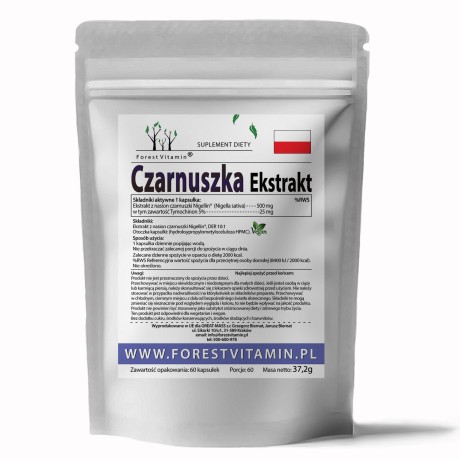 Przejdź do produktu Forest Vitamin® Czarnuszka Ekstrakt (Nigella sativa) 500 mg - 60 Kapsułek