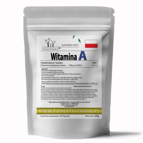 Przejdź do produktu Forest Vitamin® Witamina A 25.000 IU - 100 Kapsułek Softgel