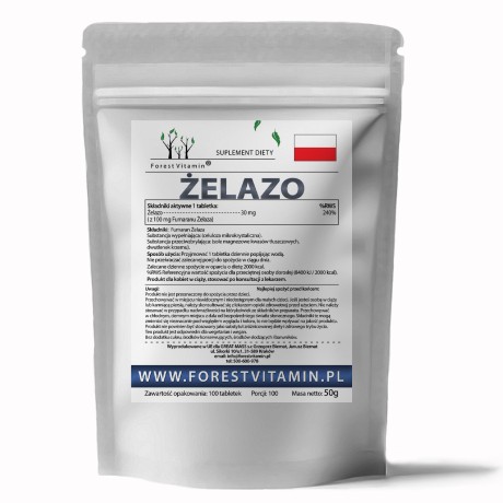 Przejdź do produktu Forest Vitamin® Żelazo 30 mg - 100 Tabletek