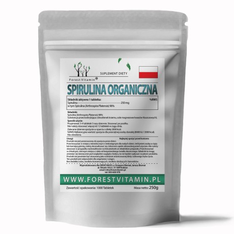 Przejdź do produktu Forest Vitamin® Spirulina Organiczna 250 mg - 1000 Tabletek