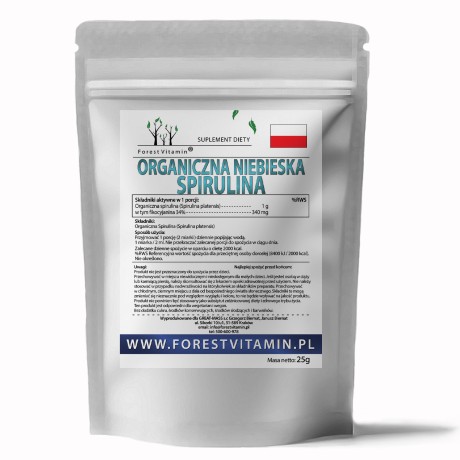 Przejdź do produktu Forest Vitamin® Spirulina Organiczna Niebieska 340 mg - 25 gramów w Proszku