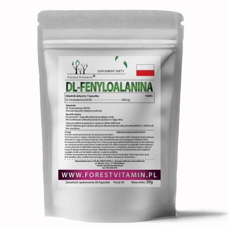 Przejdź do produktu Forest Vitamin® DLPA (DL-Fenyloalanina) 500 mg - 60 Kapsułek
