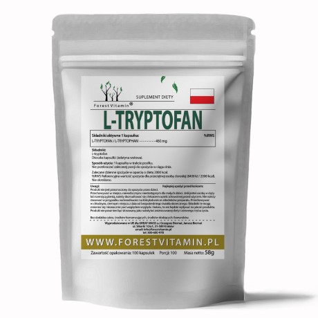 Przejdź do produktu Forest Vitamin® L-Tryptofan 460 mg - 100 Kapsułek