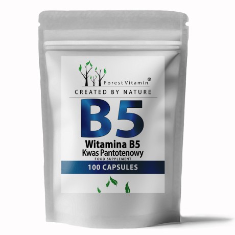 Przejdź do produktu Forest Vitamin® Witamina B5 (Kwas Pantotenowy) 200 mg - 100 Kapsułek