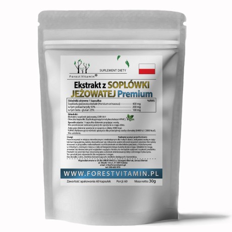 Przejdź do produktu Forest Vitamin® Soplówka Jeżowata Ekstrakt (Hericium erinaceus) 400 mg - 60 Kapsułek