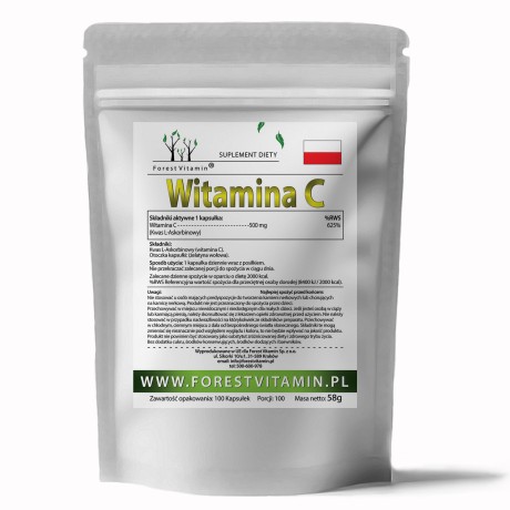 Przejdź do produktu Forest Vitamin® Witamina C 500 mg (Kwas L-Askorbinowy) - 100 Kapsułek