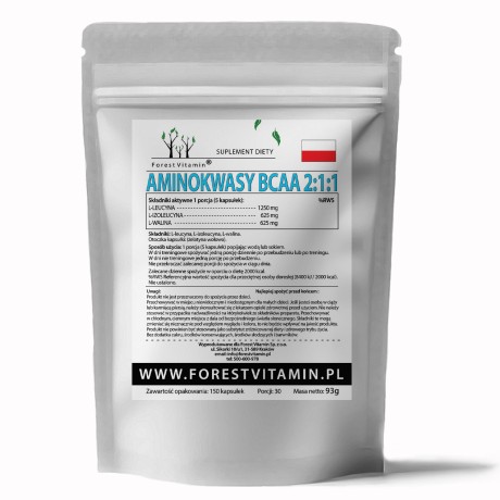 Przejdź do produktu Forest Vitamin® Aminokwasy BCAA 2:1:1 - 150 Kapsułek