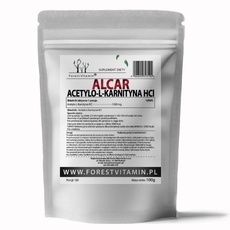 Przejdź do produktu Forest Vitamin® ALCAR (Acetylo-L-Karnityna HCl) - 100 gramów