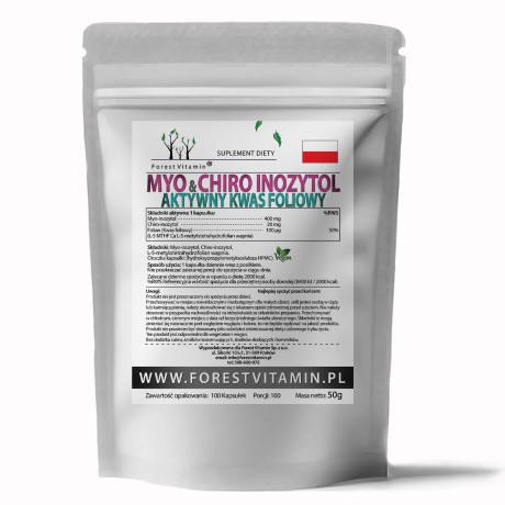 Przejdź do produktu Forest Vitamin® MYO & CHIRO INOZYTOL + AKTYWNY KWAS FOLIOWY - 100 Kapsułek