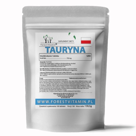 Przejdź do produktu Forest Vitamin® Tauryna 750 mg - 100 Tabletek