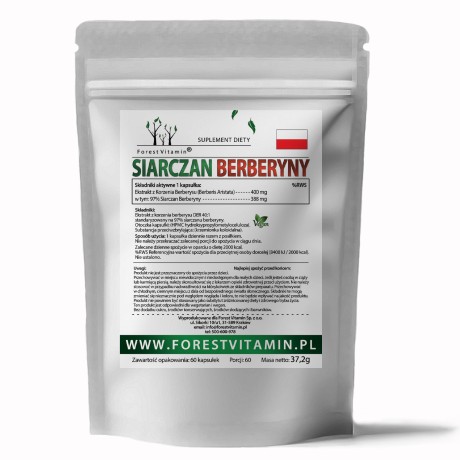 Przejdź do produktu Forest Vitamin® Siarczan Berberysu (Berberis Aristata) - 400 mg - 60 kapsułek HPMC