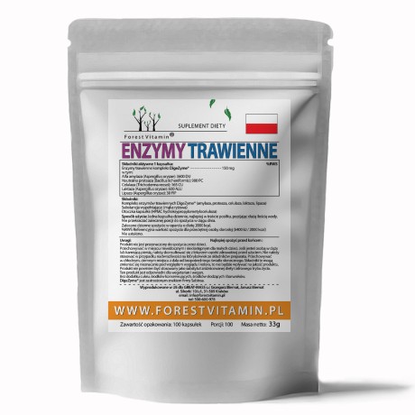 Przejdź do produktu Forest Vitamin® Enzymy Trawienne Kompleks 150 mg - DIGEZYME ENZYMES - 100 Kapsułek