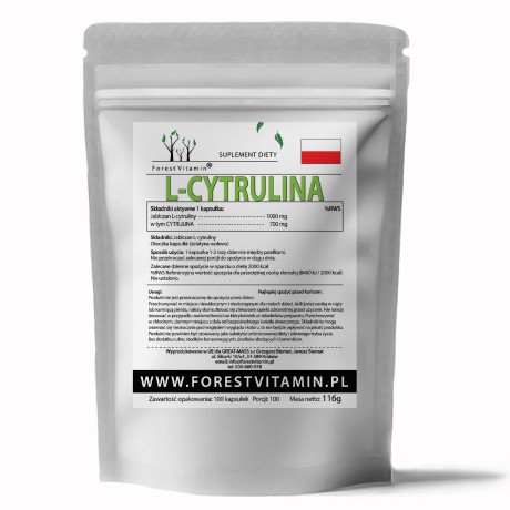 Przejdź do produktu Forest Vitamin® CYTRULINA  (Jabłczan Cytruliny) 1000 mg - 100 Kapsułek