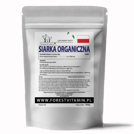 Przejdź do produktu Forest Vitamin® MSM (Metylosulfonylometan) Siarka Organiczna - 500 gramów w Proszku
