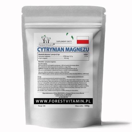 Przejdź do produktu Forest Vitamin® Cytrynian Magnezu - 500 gram w Proszku