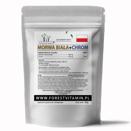 Przejdź do produktu Forest Vitamin® Morwa Biała Ekstrakt + Chrom - 100 Kapsułek