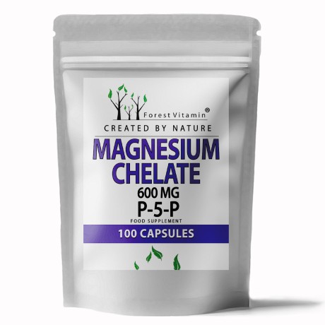 Przejdź do produktu Forest Vitamin® Magnez Chelatowany 600 mg + Witamina B6 P5P - 100 Kapsułek