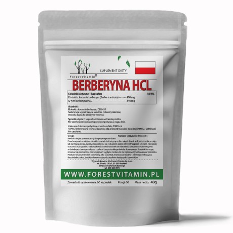 Przejdź do produktu Forest Vitamin® Berberyna HCL Ekstrakt 400 mg - 60 Kapsułek