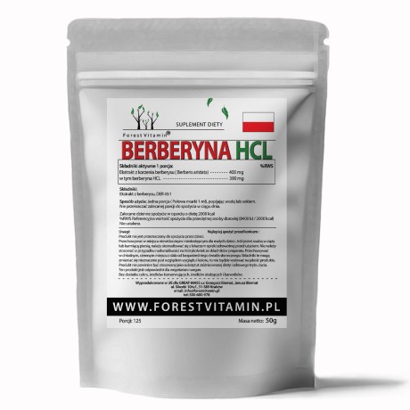 Przejdź do produktu Forest Vitamin® Berberyna HCL Ekstrakt - 50 gram w Proszku