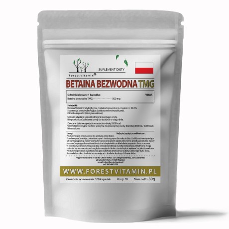 Przejdź do produktu Forest Vitamin® Betaina Bezwodna TMG 500 mg - 100 Kapsułek