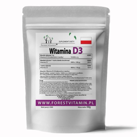 Przejdź do produktu Forest Vitamin® D3 100.000 iu 50g - Proszek