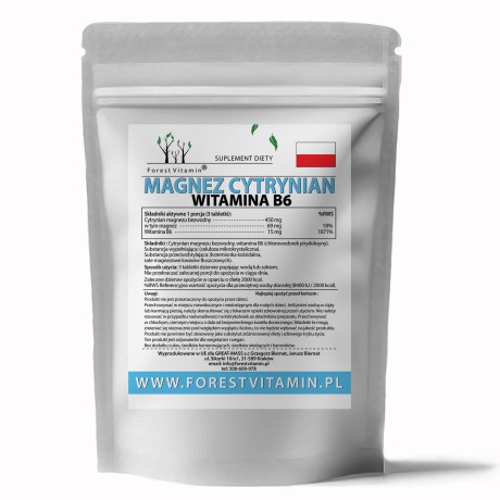 Przejdź do produktu Forest Vitamin® Magnez Cytrynian 450 mg + Witamina B6 - Tabletki