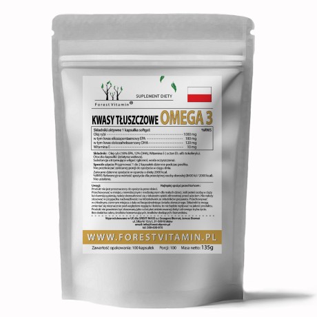 Przejdź do produktu Forest Vitamin® Omega 3 1000 mg + Witamina E - 100 Kapsułek