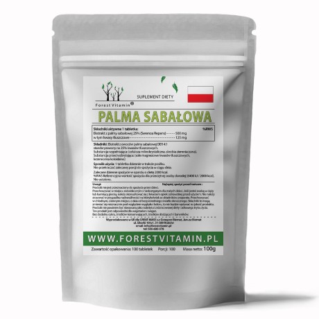 Przejdź do produktu Forest Vitamin® Saw Palmetto Ekstrakt 500 mg - 100 Tabletek