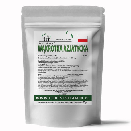 Przejdź do produktu Forest Vitamin® Gotu Kola Wąkrotka Azjatycka Ekstrakt 500 mg - 100 Kapsułek