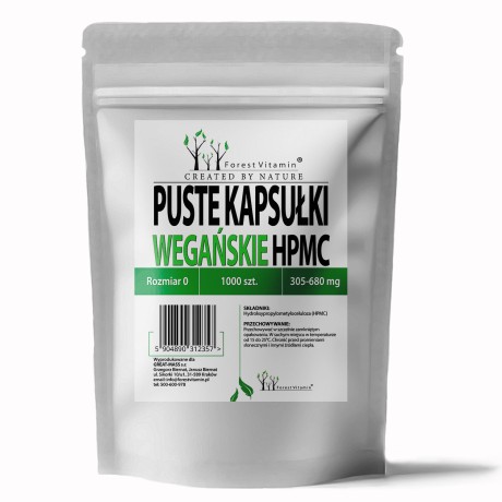 Przejdź do produktu Forest Vitamin® Puste kapsułki Wegańskie HPMC  Rozmiar 0